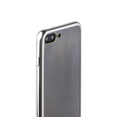 Чехол-накладка силикон Deppa Gel Plus Case D-85259 для iPhone 8 Plus/ 7 Plus (5.5) 0.9мм Серебристый глянцевый борт - фото 51973