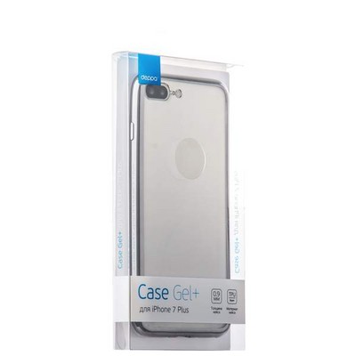 Чехол-накладка силикон Deppa Gel Plus Case D-85260 для iPhone 8 Plus/ 7 Plus (5.5) 0.9мм Графитовый глянцевый борт - фото 51978