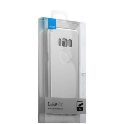 Чехол-накладка пластик Soft touch Deppa Air Case D-83307 для Samsung GALAXY S8+ SM-G955F 1мм Серебристый - фото 51988