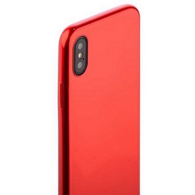 Чехол-накладка силиконовый J-case Shiny Glazed Series 0.5mm для iPhone XS/ X (5.8") Jet Red Красный - фото 52010