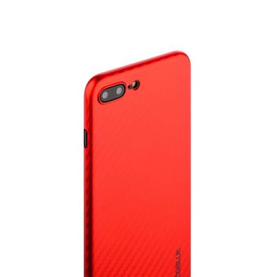 Чехол-накладка карбоновая Coblue 4D Glass & Carbon Case (2в1) для iPhone 8 Plus/ 7 Plus (5.5") Красный - фото 52031