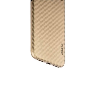Чехол-накладка карбоновая Coblue 4D Glass & Carbon Case (2в1) для iPhone XS/ X (5.8") Золотистый - фото 52038
