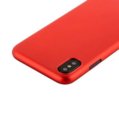 Чехол-накладка пластик Soft touch Deppa Air Case D-83324 для iPhone XS/ X (5.8") 1мм Красный - фото 52112