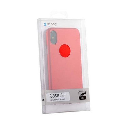 Чехол-накладка пластик Soft touch Deppa Air Case D-83324 для iPhone XS/ X (5.8") 1мм Красный - фото 52113