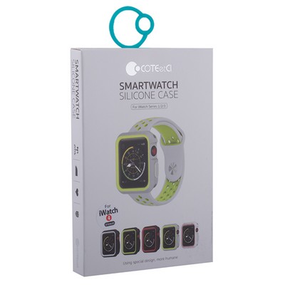 Чехол силиконовый бампер COTECi PU+TPU case для Apple Watch Series 5/ 4 (CS7052-BR) 44мм Черный (красный ободок) - фото 52362
