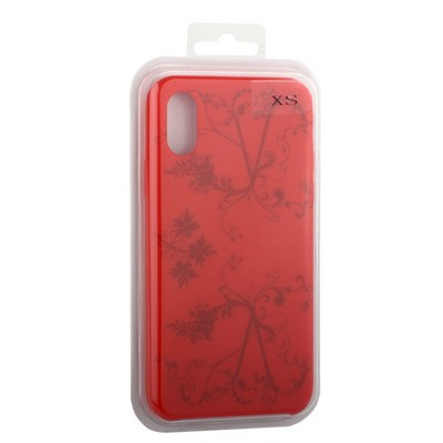 Чехол-накладка силиконовый Silicone Cover для iPhone XS/ X (5.8") Узор Красный - фото 52373