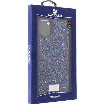 Чехол-накладка силиконовая со стразами SWAROVSKI Crystalline для iPhone 11 Pro Max (6.5") Темно-синий №5 - фото 52473