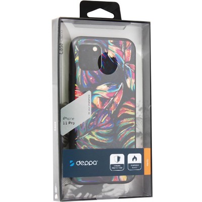 Чехол-накладка закаленное стекло Deppa Glass Case D-87252 для iPhone 11 Pro (5.8") 2.0мм Листья - фото 52593