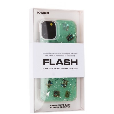 Чехол-накладка пластиковая KZDOO Flash TPU+Lucite для Iphone 11 Pro (5.8") силиконовый борт Зеленая - фото 52622