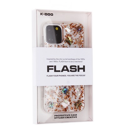 Чехол-накладка пластиковая KZDOO Flash TPU+Lucite для Iphone 11 Pro (5.8") силиконовый борт Розовое золото - фото 52623