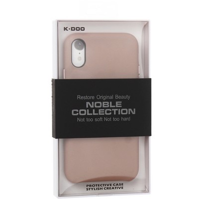 Чехол-накладка кожаная KZDOO Noble Collection (PC+PU) для Iphone XR (6.1") Розовый песок - фото 52693