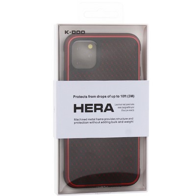 Чехол-накладка противоударная KZDOO Hera (Metal+TPU+PC) для Iphone 11 Pro Max (6.5") Красно-черный - фото 52708