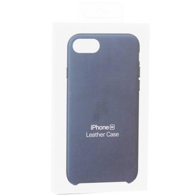 Чехол-накладка кожаная Leather Case для iPhone SE (2020г.) Midnight Blue Темно-синий - фото 52720