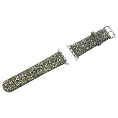 Набор SWAROVSKI 3в1 (чехол для iPhone 11 Pro Max (6.5")+ремешок для Apple Watch 44/42+чехол для Air Pods Pro) Темно-зеленый - фото 52792