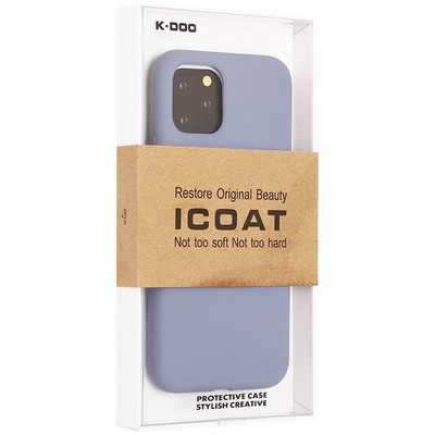 Чехол-накладка силиконовая KZDOO iCoat Liquid Silicone для iPhone 11 Pro (5.8") Серо-лавандовый - фото 52868