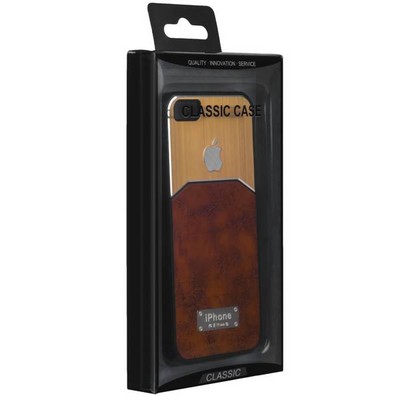 Чехол-накладка с яблоком для iPhone SE/ 5S/ 5 светло-коричневая - фото 12879