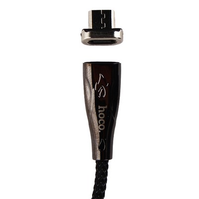Дата-кабель USB Hoco U75 Magnetic charging data cable for MicroUSB (1.2м) (3A) Черный - фото 52972