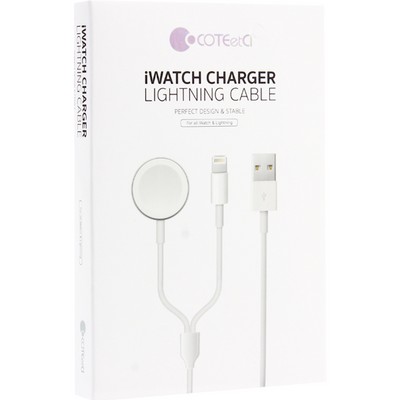 Дата-кабель USB COTECi 2in1 Charging cable iPhone & Watch (CS5170-WH) 1м Белый - фото 53002