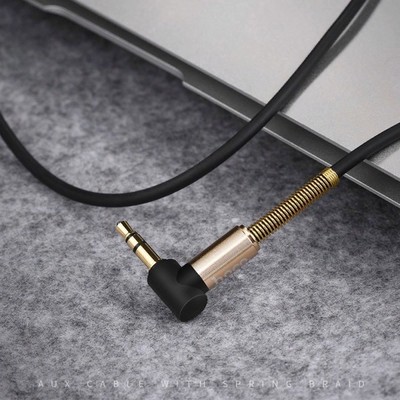 Кабель Hoco UPA02 AUX Spring Audio Cable 3.5mm (1.0 м) Black Черный - фото 53024