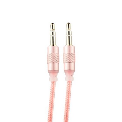 Кабель COTECi Nylon Audio line Cable Aux CS5057-MRG 3.5mm (1.5 м) Розовое золото - фото 53027