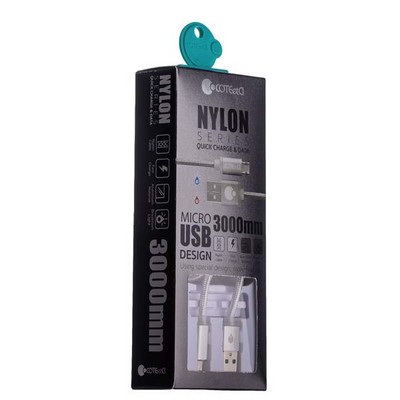 Дата-кабель USB COTECi M23 NYLON series MicroUSB CS2131-3M-TS (3.0m) серебристый - фото 53044