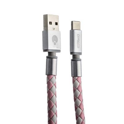 Дата-кабель-брелок USB COTECi M33 FASHION series MicroUSB Keychain Cable CS2146-WP (0.25m) white/ pink - фото 53050