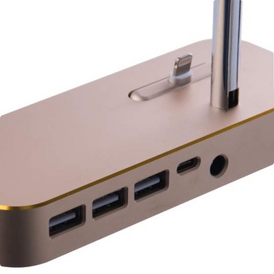 Док-станция&USB-концентратор COTECi Base (B18)MFI для Apple Watch & iPhone X/ 8 Plus/ 8 2in1 stand (CS7200-CEG) Золотистая - фото 53056