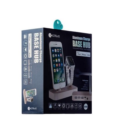 Док-станция&USB-концентратор COTECi Base (B18)MFI для Apple Watch & iPhone X/ 8 Plus 2in1 stand (CS7200-MRG) Розовое золото - фото 53060