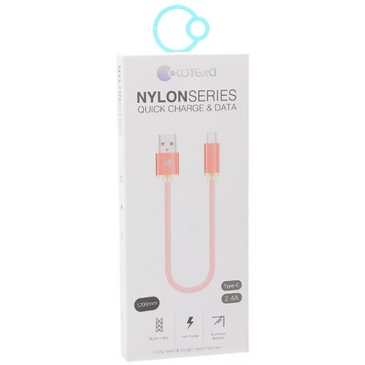 Дата-кабель USB COTECi M20 TYPE-C Nylon CS2128-GC (1.2m) Графитовый - фото 53073