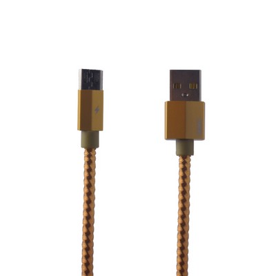 Дата-кабель USB Remax Gefon Series Cable (RC-110m) MicroUSB 2.4A круглый (1.0 м) Золотой - фото 53097