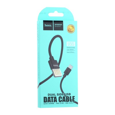 Дата-кабель USB Hoco U55 Outstanding charging data cable Type-C (1.2 м) Черный - фото 53105