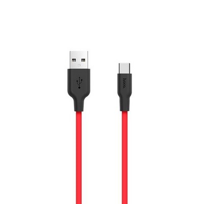 Дата-кабель USB Hoco X21 Silicone Type-C (1.2 м) Black & Red - фото 53131