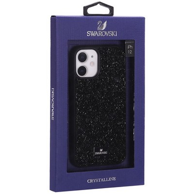 Чехол-накладка силиконовая со стразами SWAROVSKI Crystalline для iPhone 12 mini (5.4") Черный №5 - фото 53342