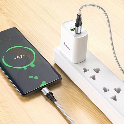 Дата-кабель Hoco X50 Type-C to Type-C Exquisito 100W charging data cable (20V-5A, 100Вт Max) 2.0 м Серый - фото 54080