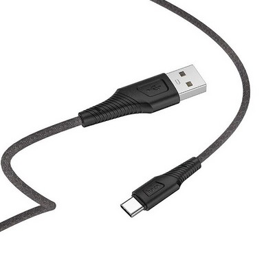Дата-кабель USB Hoco X58 Airy silicone charging data cable for Type-C (1м) (3.0A) Черный - фото 54089