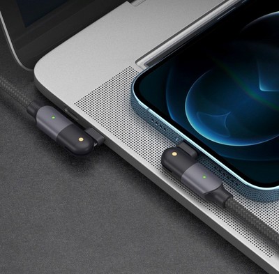 Дата-кабель Deppa Lightning - Type-C PD 3A алюминий/ нейлон D-72331 (1.2м) Черный - фото 54242