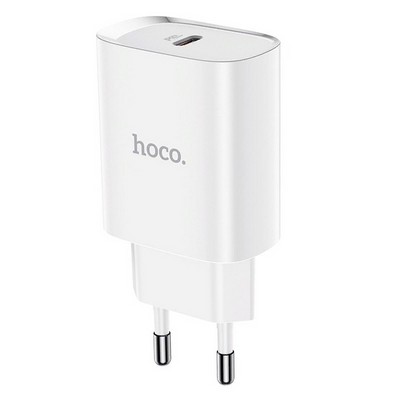 Адаптер питания Hoco N14 Smart Charging single port PD20W+QC3.0 charger (USB-C: 5V max 3A/ 20Вт) Белый - фото 54559