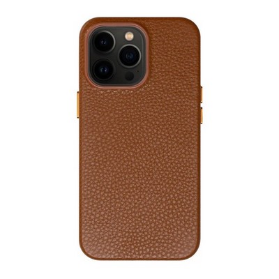 Чехол-накладка кожаная Deppa Leather Case D-88123 для iPhone 13 Pro (6.1") Коричневый - фото 54584