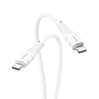 Дата-кабель Hoco X67 Nano Silicone Type-C to Type-C charging data cable 60Вт Max 1.0 м Белый - фото 54721