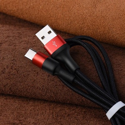 Дата-кабель USB Hoco X26 Xpress charging data cable Type-C (1.0 м) Black & Red - фото 54777
