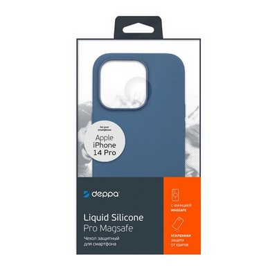 Чехол-накладка силикон Deppa Liquid Silicone Pro Magsafe Case D-88353 для iPhone 14 Pro (6.1") Синий - фото 54953