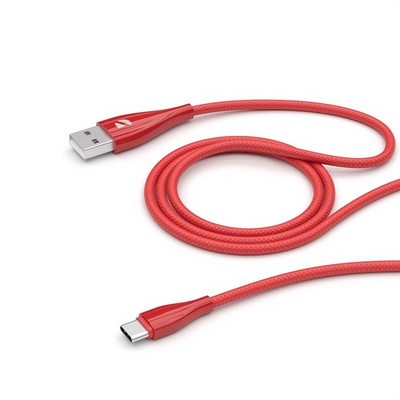 Дата-кабель USB Deppa D-72290 USB - Type-C Ceramic (1.0м) Красный - фото 54973