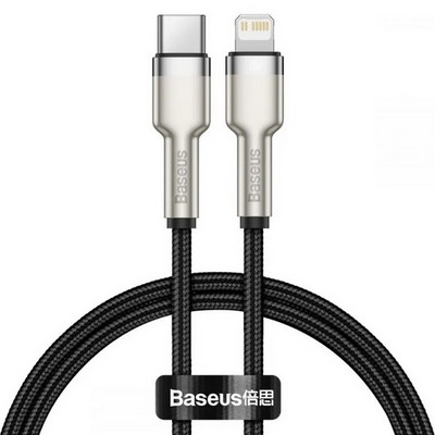 Дата-кабель Baseus Cafule Series Metal Data Cable Type-C to Lightning 20W (CATLJK-A01) 1.0 м Черный - фото 54990