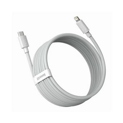 Дата-кабель Baseus Simple Wisdom Data Cable Kit Type-C to Lightning 20W (TZCATLZJ-02) 1.5 м Белый - фото 54996