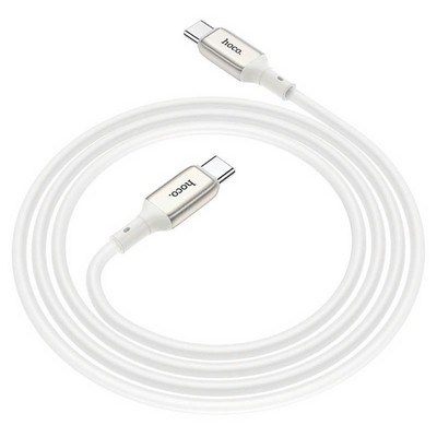 Дата-кабель Hoco X66 Howdy charging data cable Type-C to Type-C (3A, 60Вт Max) 1.0 м Белый - фото 55046