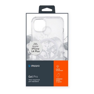 Чехол-накладка силикон Deppa Gel Pro Magsafe Case D-88334 для iPhone 14 Plus (6.7") Прозрачный - фото 55170