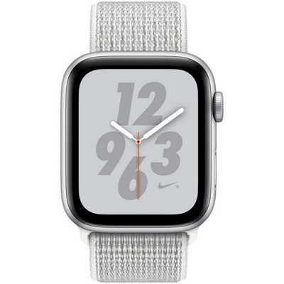 Apple Watch Series 4 40mm Silver Aluminum Case with Summit White Nike Sport Loop LTE - фото 7322