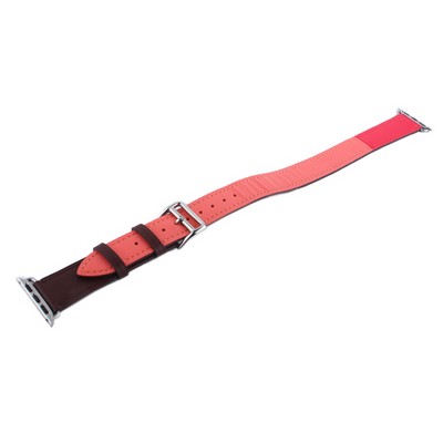 Ремешок кожаный COTECi W36 Fashoin Leather (WH5261-40-BRR) для Apple Watch 40мм/ 38мм (Long) Коричневый-Розовый - фото 55333