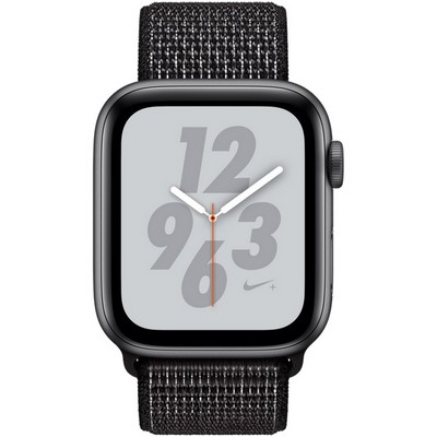 Apple Watch Series 4 44mm Space Gray Aluminum Case with Black Nike Sport Loop GPS - фото 7306