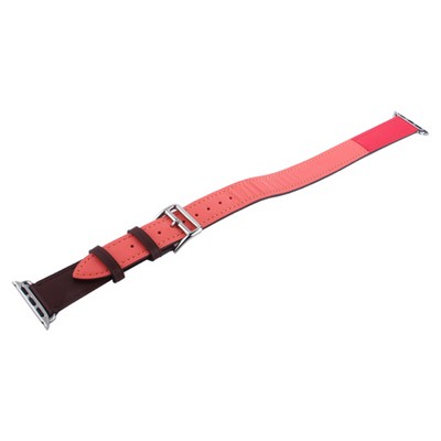 Ремешок кожаный COTECi W36 Fashoin Leather (WH5261-44-BRR) для Apple Watch 44мм/ 42мм (Long) Коричневый-Розовый - фото 55334